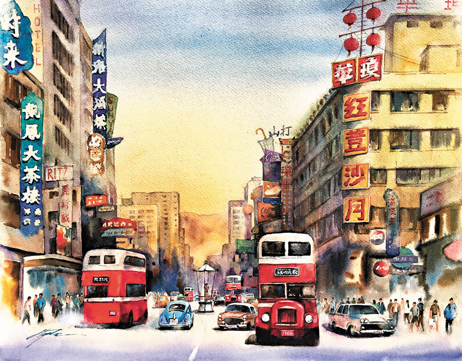 ●《六十年代旺角》,38×48cm,2016