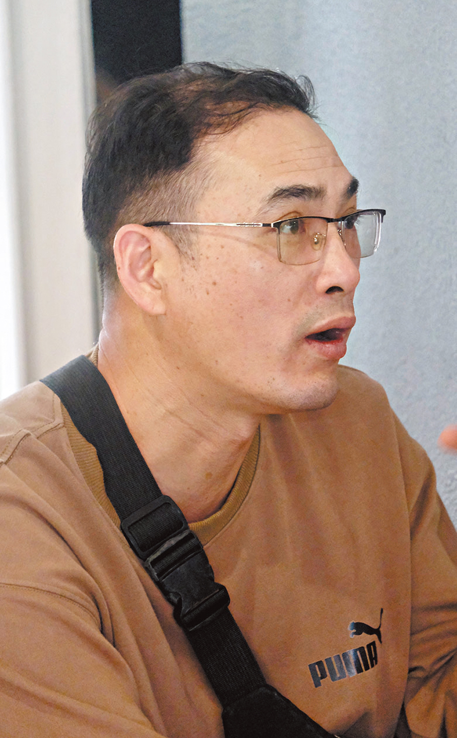 ●彭先生認為今年的排隊狀況有條不紊。香港文匯報記者涂穴 攝