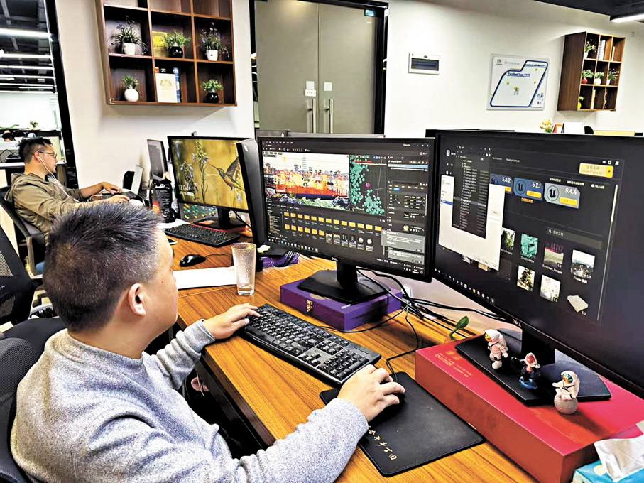 ●洛克特視效的後期製作團隊。香港文匯報記者胡永愛  攝