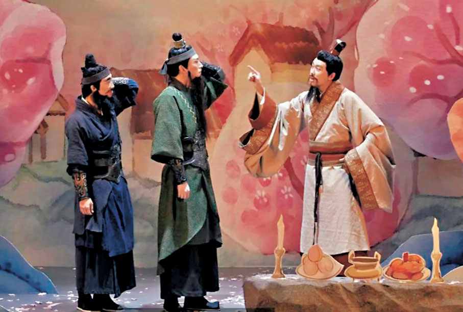 ●只要團隊合作,就能產生超乎想像的創造力。圖為喜劇節目演繹的劉關張桃園三結義。 網上圖片