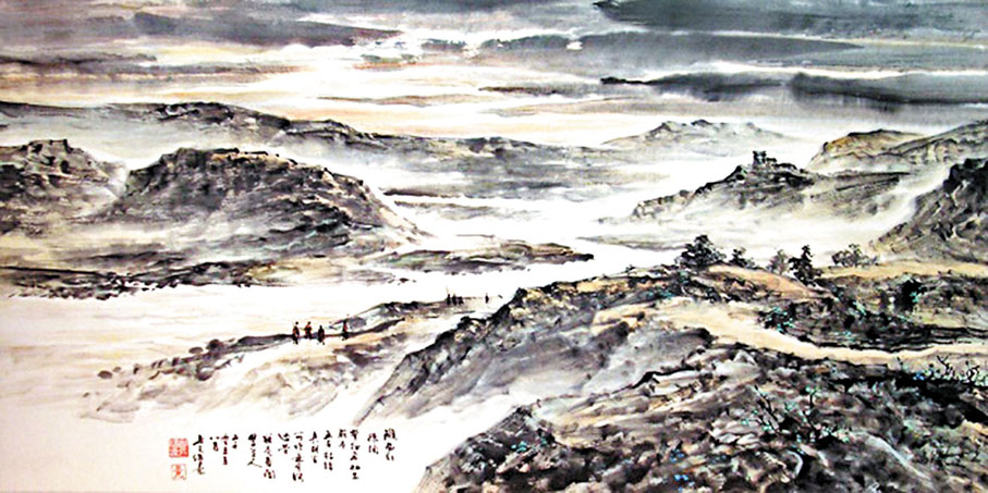 ●《隴西行》山水畫。 網上圖片