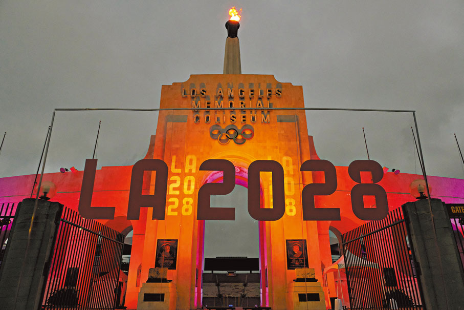 ●曾在1932年、1984年作為奧運會開幕式場地的洛杉磯紀念體育場。  美聯社