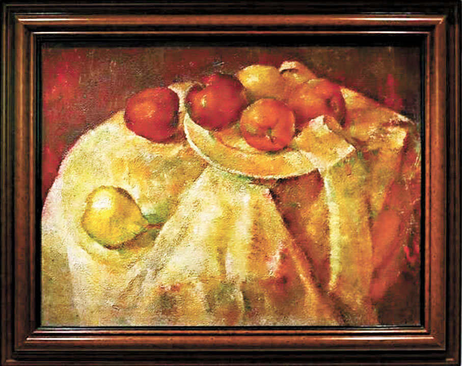 ●《無題（靜物）》是趙無極存世最早的一幅油畫作品。   主辦方供圖