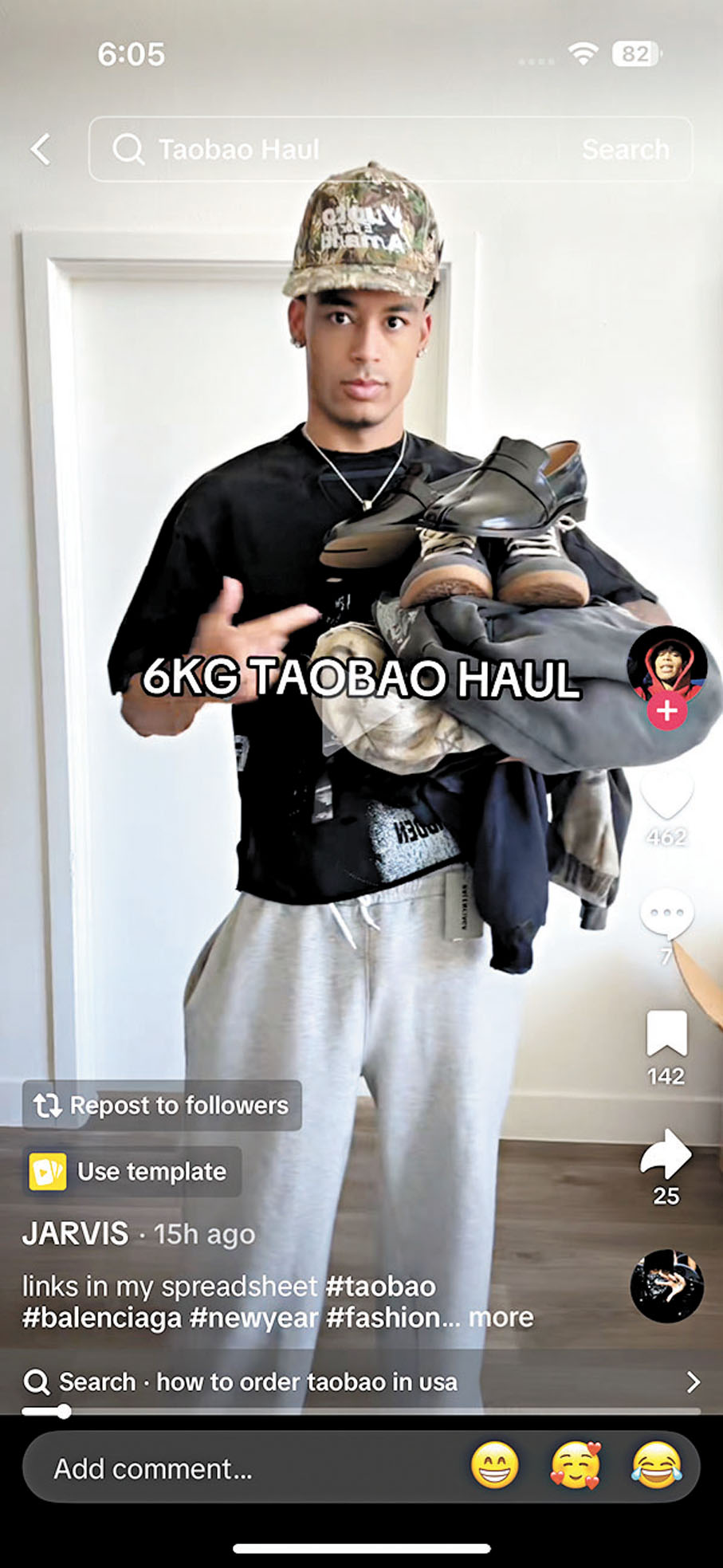 ●美國時尚博主在分享淘寶買到的戰利品。 網絡截圖