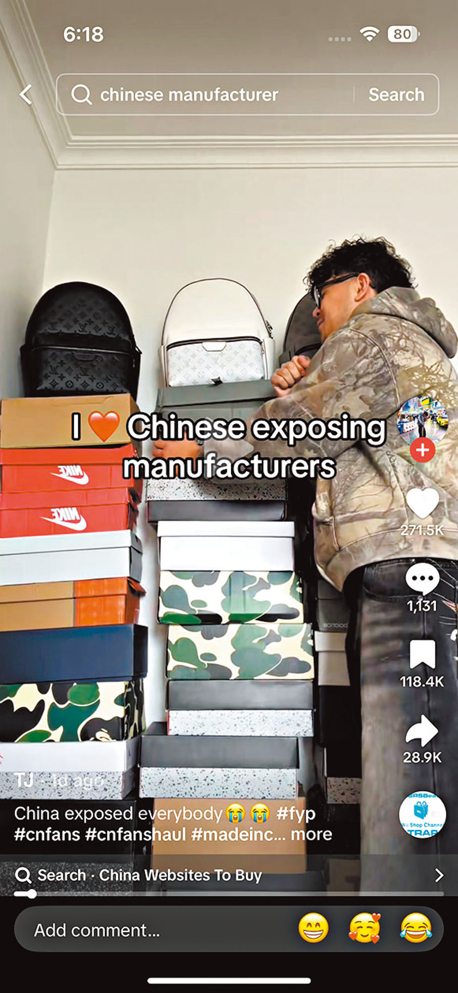 ●TikTok上的網紅教人如何購買中國商品。 網絡截圖