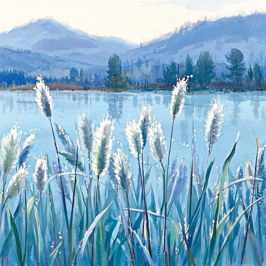 ●田埂上的狗尾草綴滿露珠。 AI繪圖