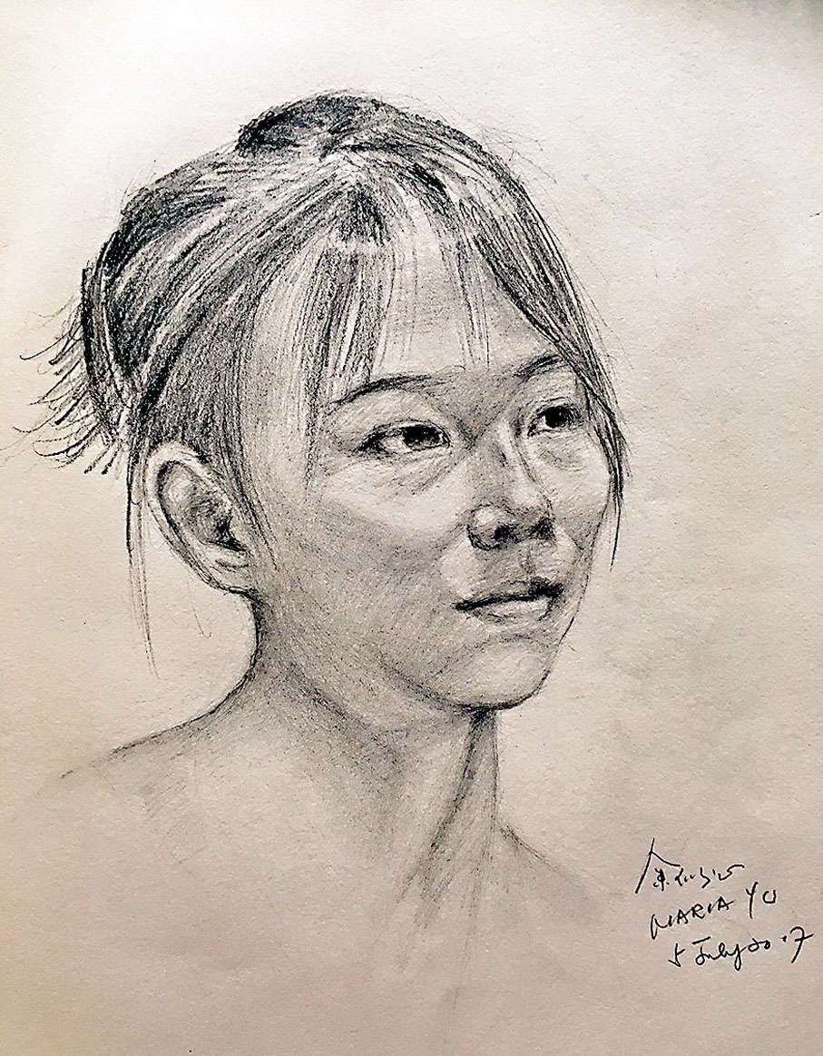 ●模特兒是藝術寫生的靈魂。 作者畫作