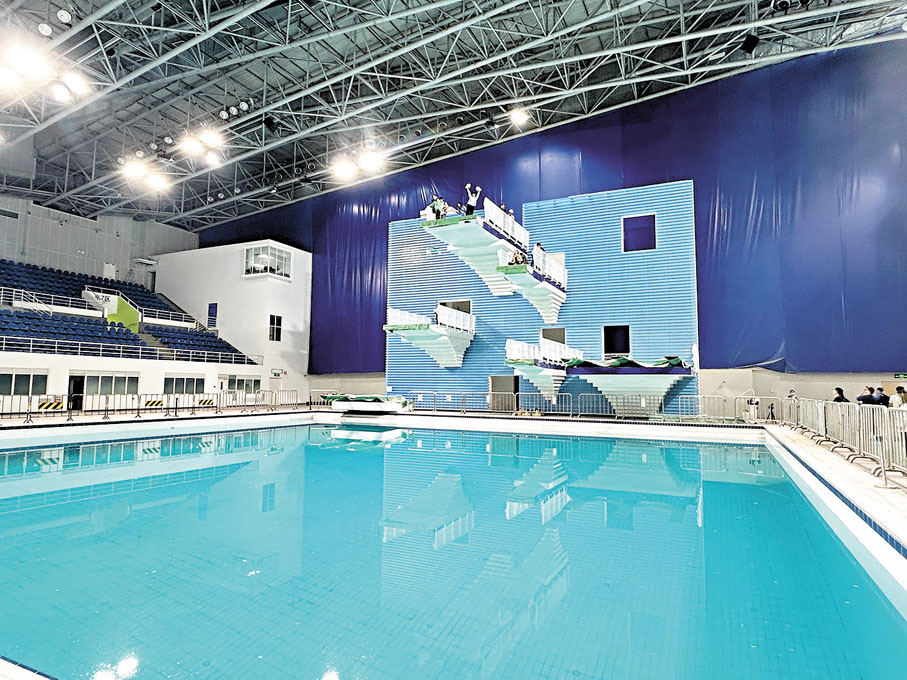 ●升級後的廣東奧體中心跳水館。記者敖敏輝 攝