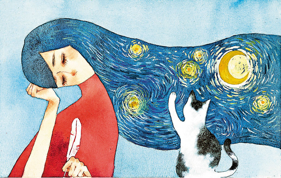 ●龔萬輝插畫集《如光如影 II》內頁畫作<星空>