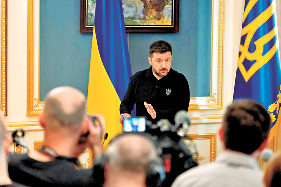 ●澤連斯基稱烏克蘭永不會承認被佔領土屬於俄羅斯。 法新社