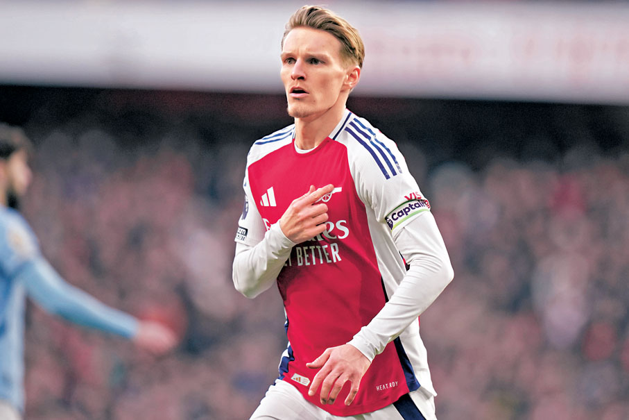 ●阿仙奴隊長馬田奧迪加特是球隊的中場核心。  資料圖片