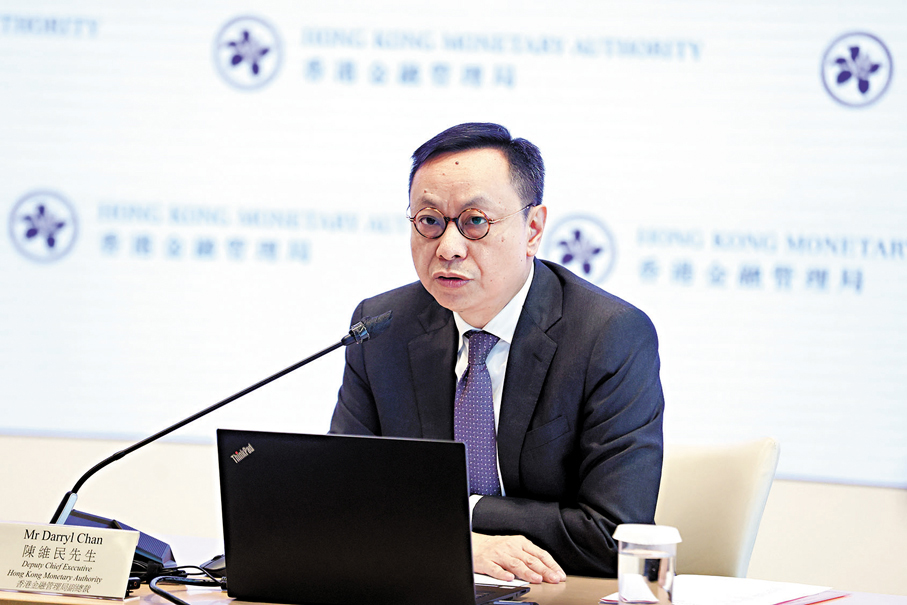 ●陳維民表示，儘管近期全球貿易環境波動，香港金融體系仍展現出強大韌性。香港文匯報記者萬霜靈  攝