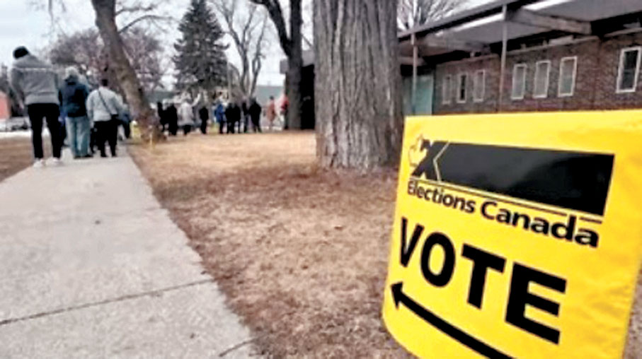 ●加拿大選民藉投票表達不滿特朗普欺凌。成小智 攝