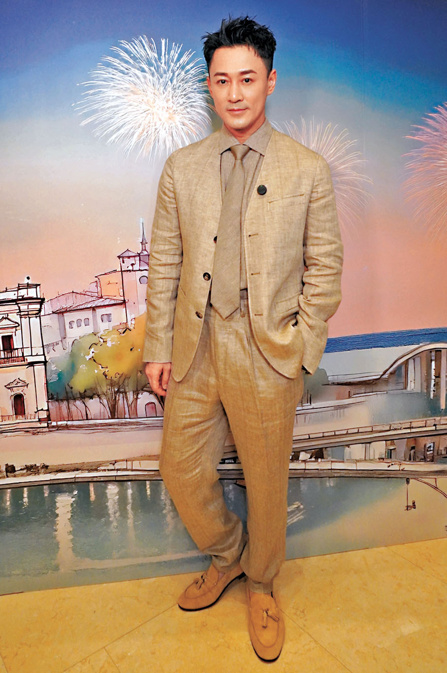 ●林峯開心在綵排期間仍可以參與一些有價值的活動。 子棠 攝