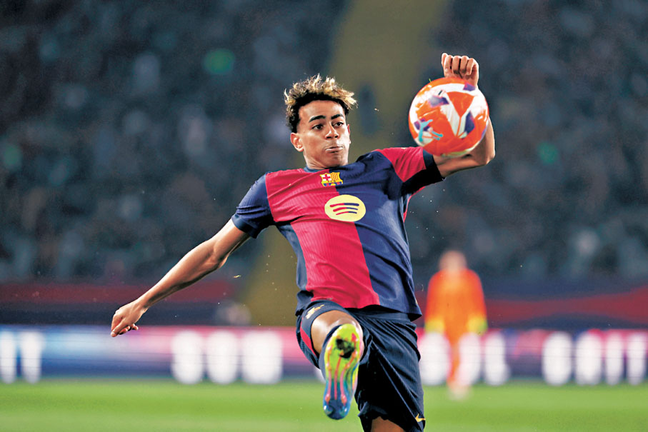 ●耶馬已經成為巴塞的領軍人物。  資料圖片