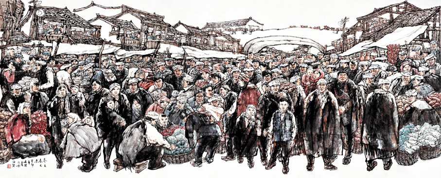 ●《冬去春又來之二》 229x595cm 紙本水墨 （2023年）