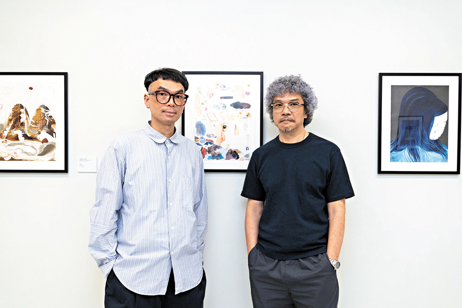 ●跨媒體藝術家梁基爵（左）與漫畫藝術家利志達。