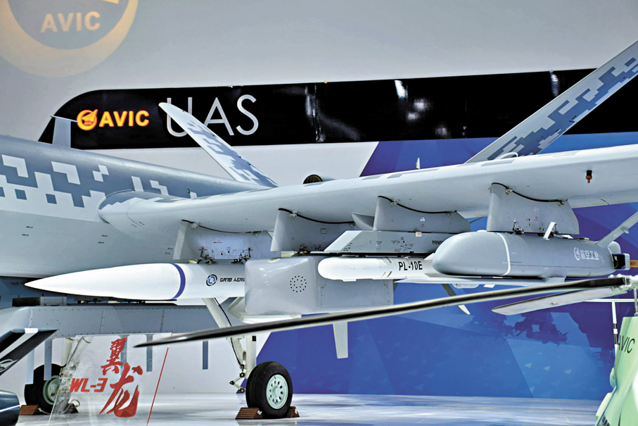●2022年珠海航展上的國產「翼龍-3」無人機最大外掛導彈重量2000千克。