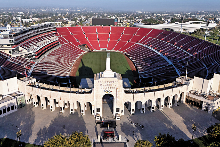 ●洛杉磯紀念體育場將第三度舉辦奧運開幕式。  路透社