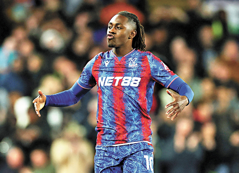 ●水晶宮進攻中場伊比爾治伊斯連續4場上陣都有「士哥」，腳風甚順。 資料圖片