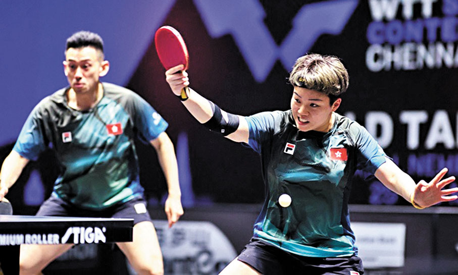 ●杜凱琹（右）和黃鎮廷再晉一級。  WTT圖片