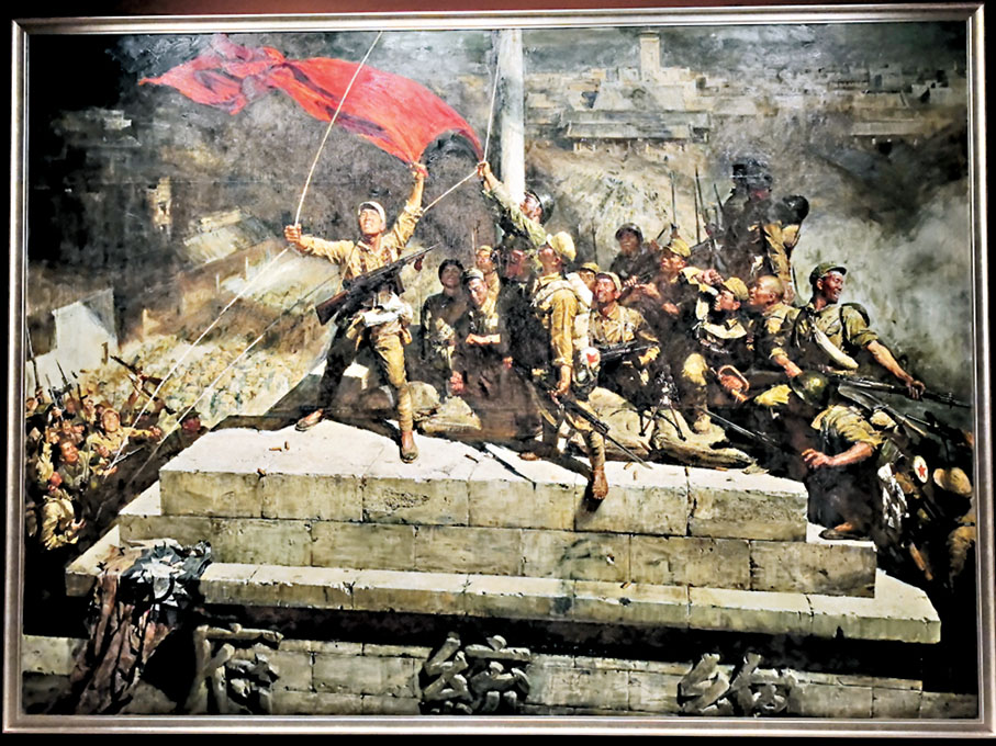 ●《佔領總統府》，陳逸飛、魏景山，1977年，布面油彩