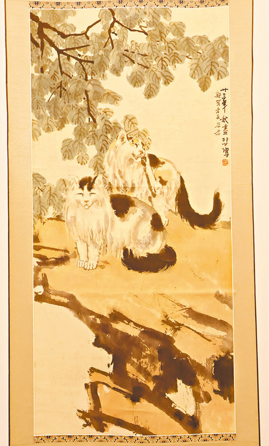 ●徐悲鴻版畫《雙貓圖》　雨竹 攝