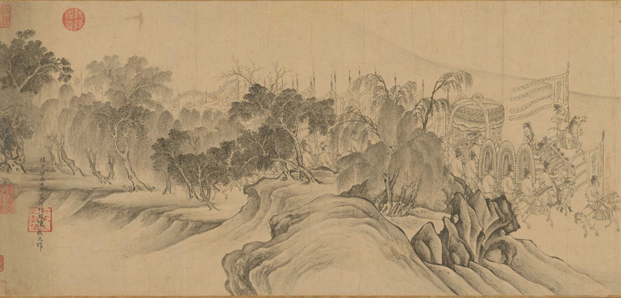 ●《便橋會盟圖》（局部）。 網上圖片