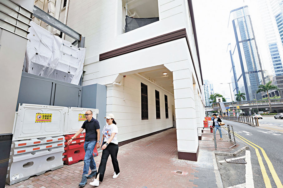 ●國際調解院總部選址的翻新工程正進行得如火如荼。 香港文匯報記者北山彥 攝