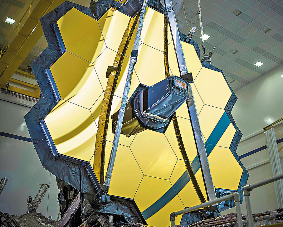 ●圖為占士·韋伯太空望遠鏡(JWST)。資料圖片