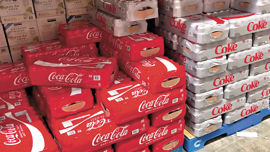 ●加拿大向美國飲品商供應大量鋁材，生產罐裝汽水。成小智 攝