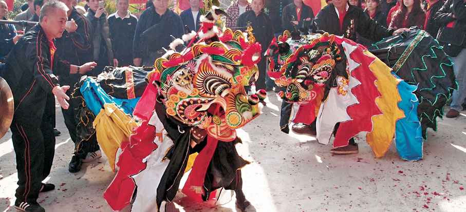 ●圖為西貢坑口客家舞麒麟。 網上圖片