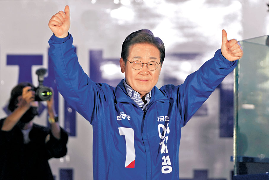 ●李在明若當選，將成為韓國自1980年代末以來，幾乎最有權勢的領導人。美聯社