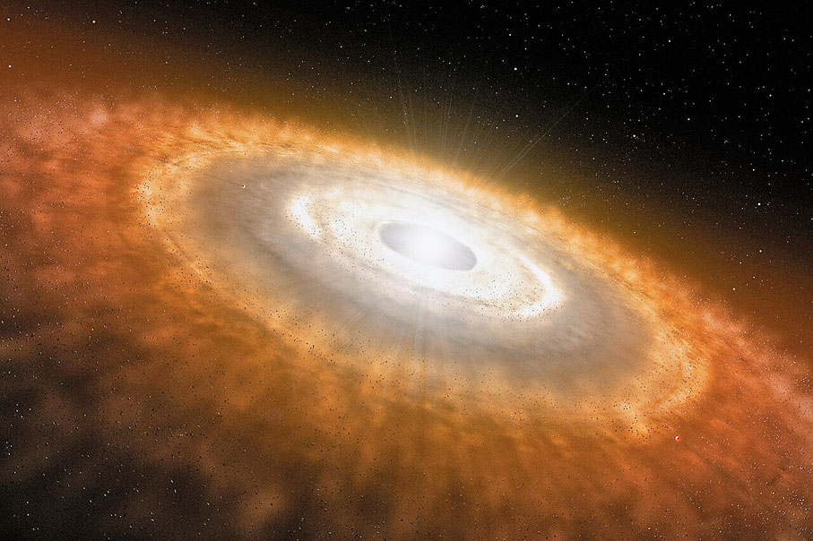 ●行星的形成可能源於宇宙中的氣體和塵埃。圖為相關的藝術構想圖。 網上圖片