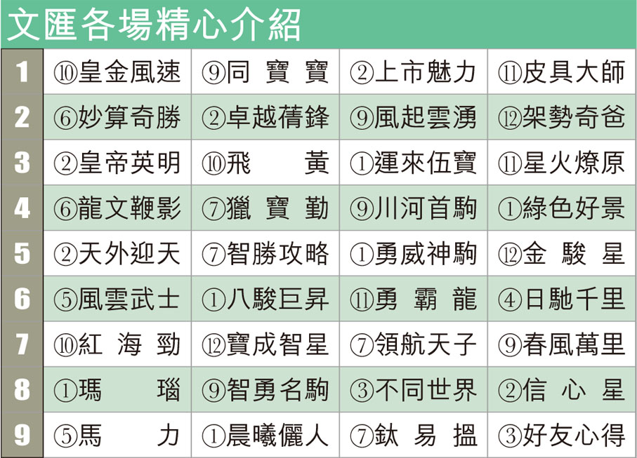 文匯各場精心介紹