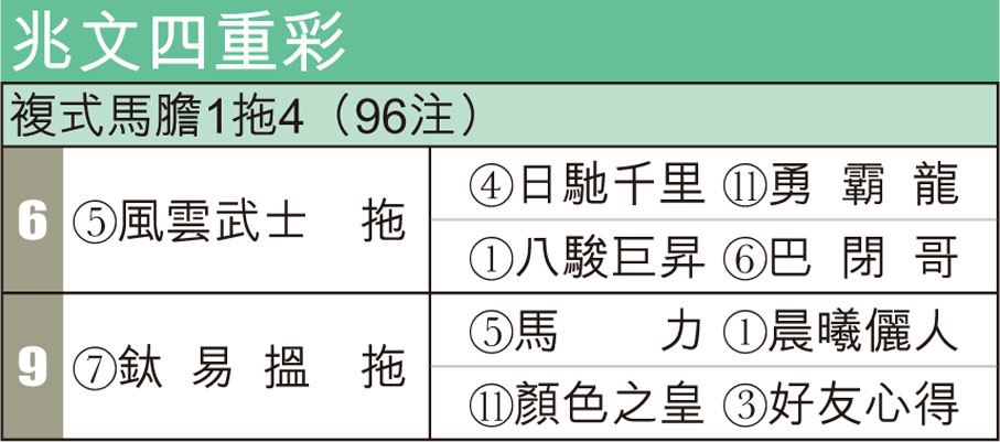 兆文四重彩