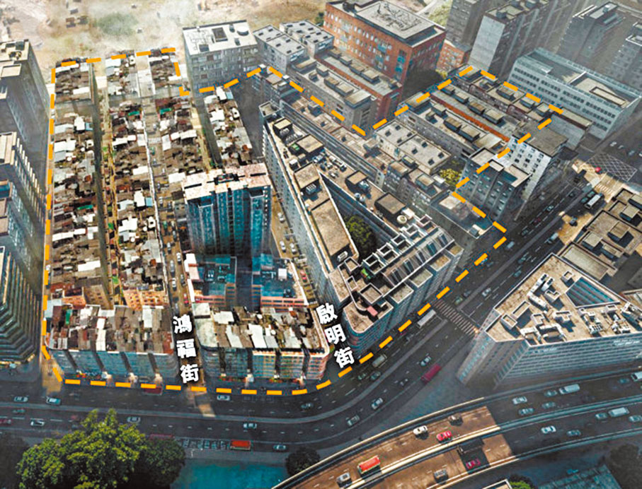 ●「小區重建新社區」原址由密密麻麻的舊樓群組成。韋志成網誌圖片