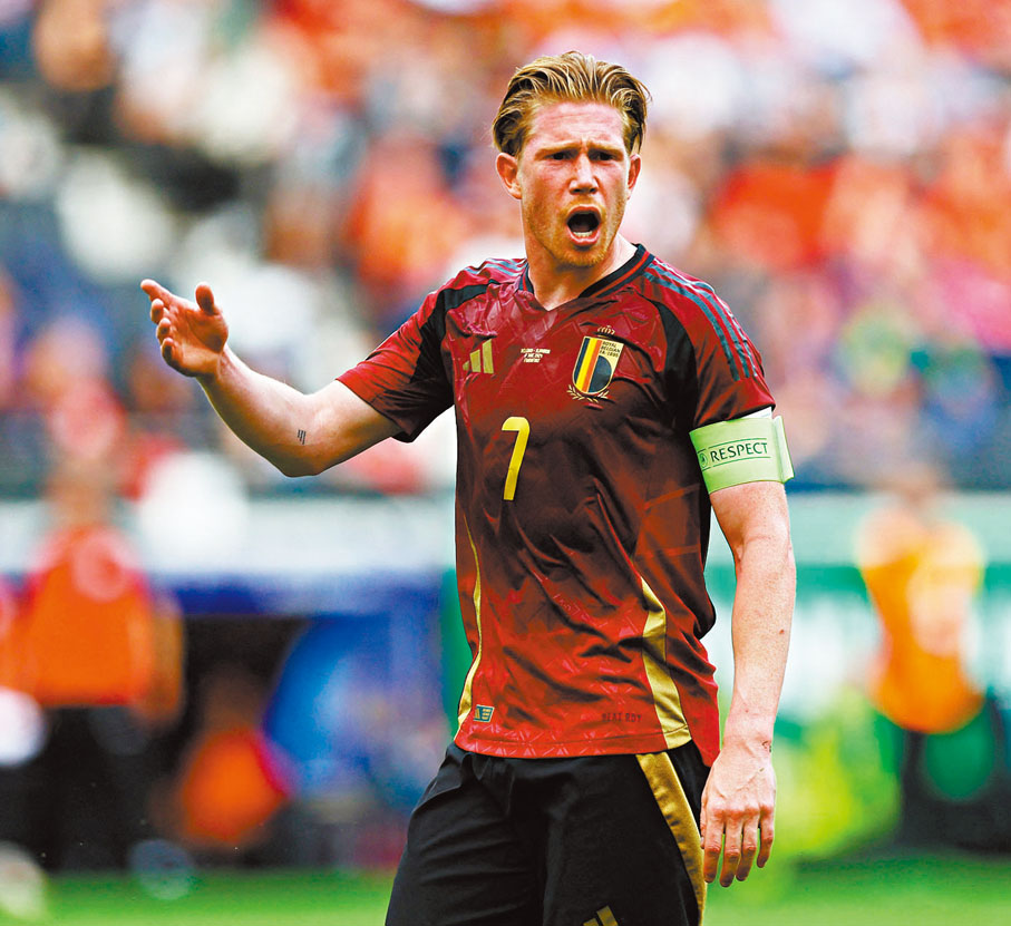 ●迪布尼仍是比利時中場核心。 資料圖片