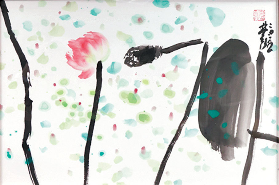 ●林天行特別創作的蓮花寓意香港社會1974年的新起點。