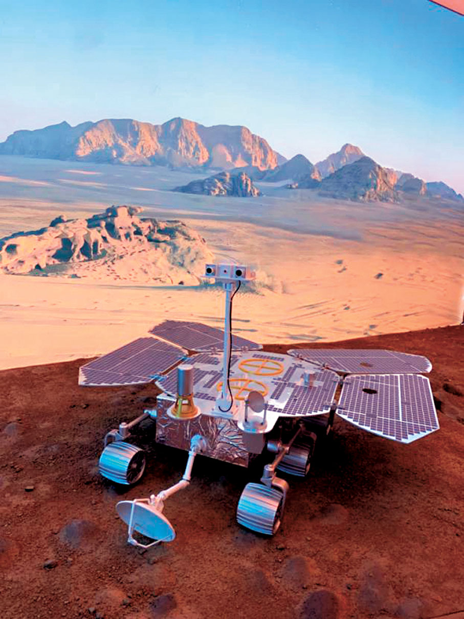 ●圖為愛國教育支援中心的祝融號模型。 作者供圖