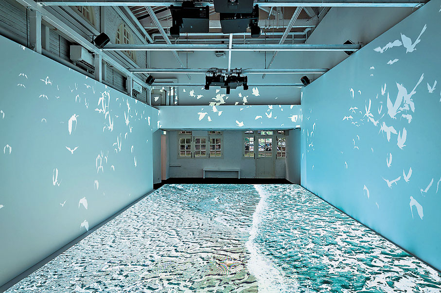 ●蔡世豪帶來的數碼及動態設計《謐·衝 》現場。 受訪者提供