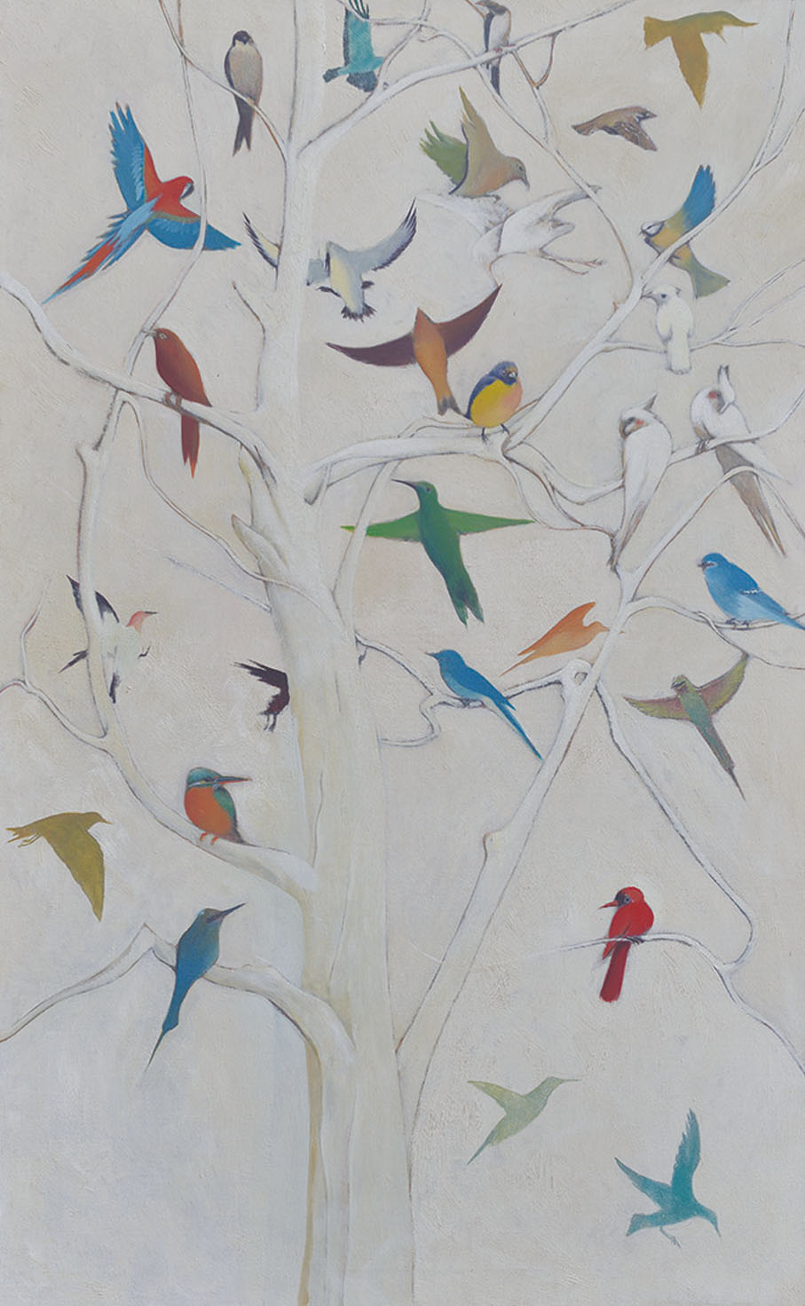 ●《眾鳥》布面油畫 尹朝暉2015