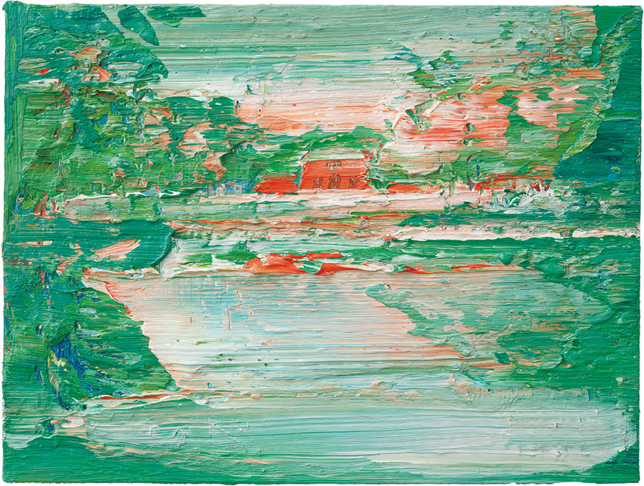 ●《春雨龍潭》布面油畫 尹朝陽2025