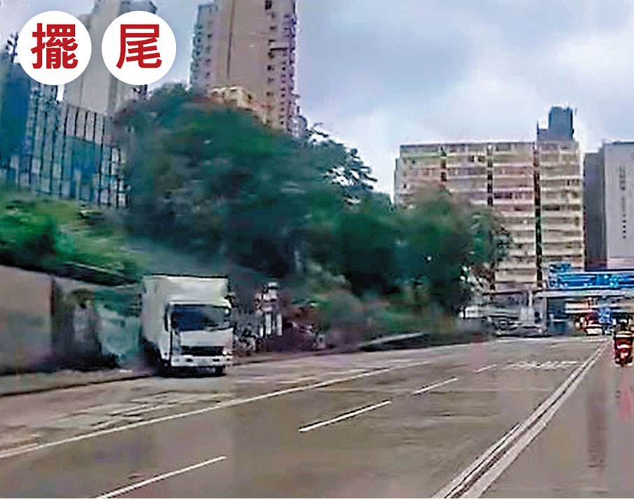 ●肇事貨車失事瞬間連環圖。 網上片段截圖