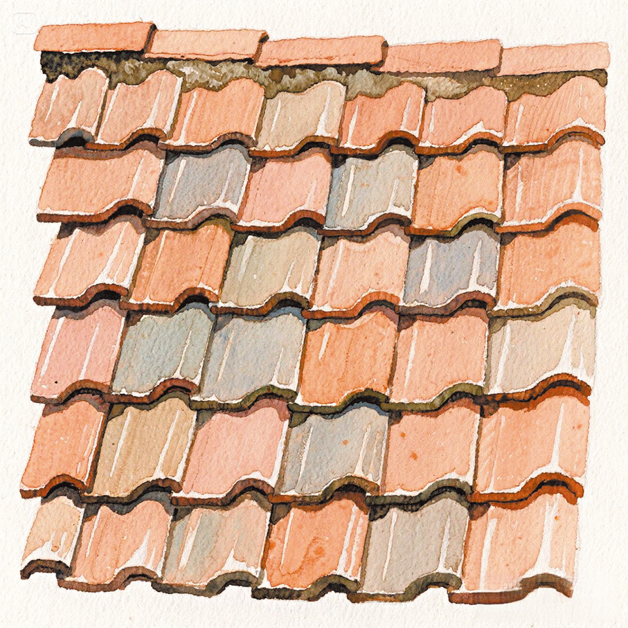 ●瓦是在西周前期發明和使用的。 AI繪圖