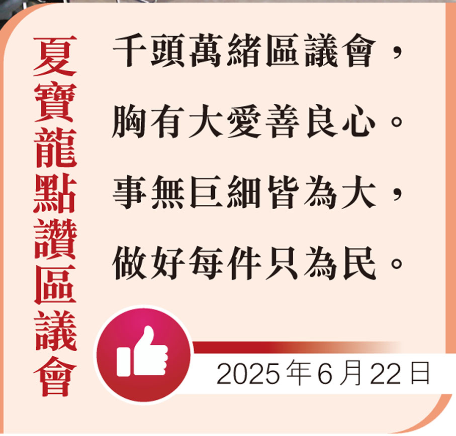 夏寶龍點讚區議會