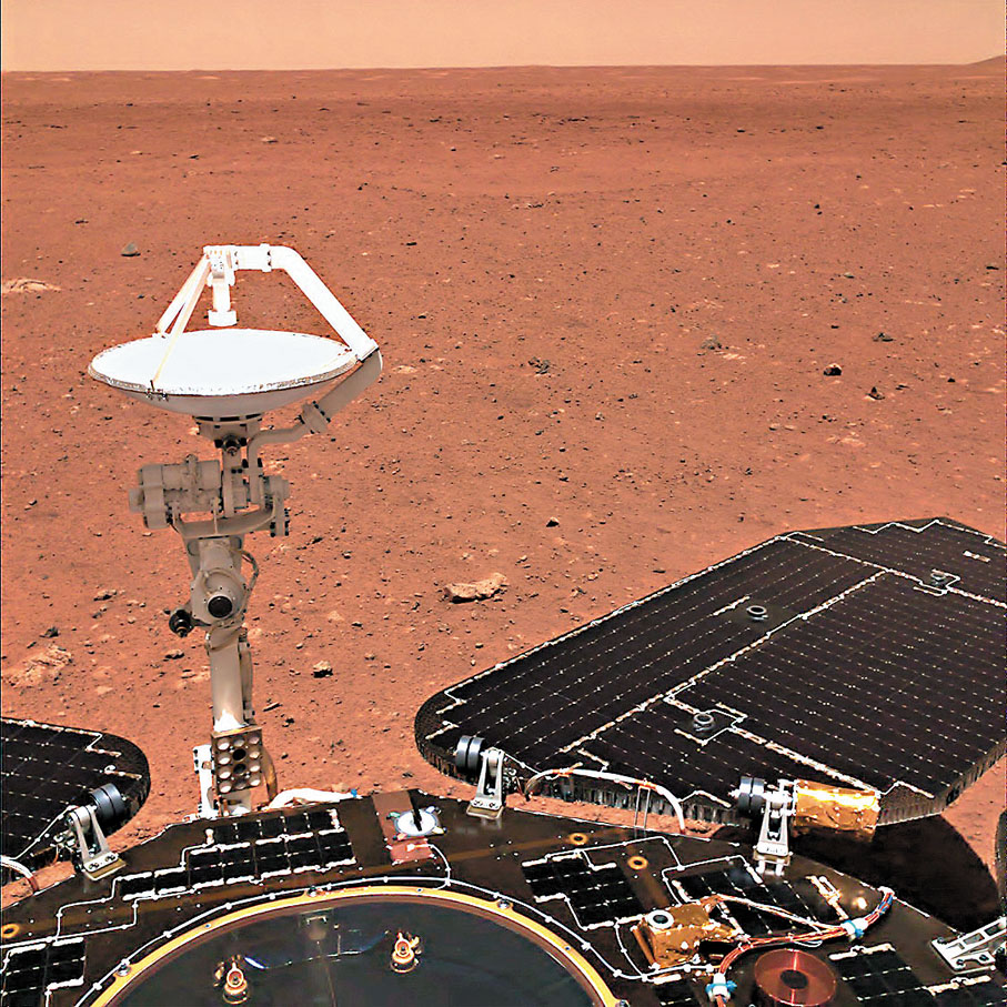 ●天問任務是中國探索火星的國家級計劃。圖片中的祝融號火星車於2021年成功登陸火星表面。