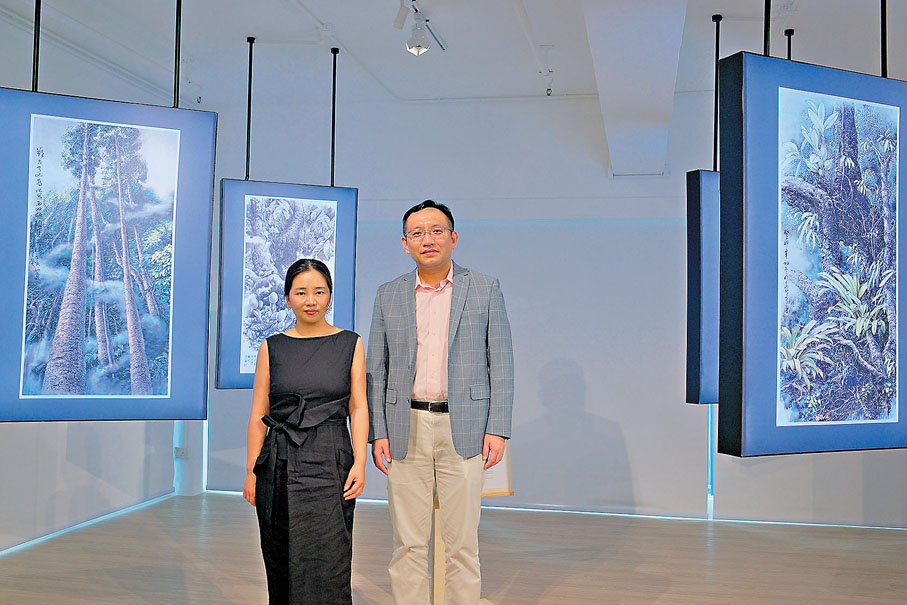 ●浙江自然博物院副院長夏靚（左）與托勒密博物館館長韓鵬。