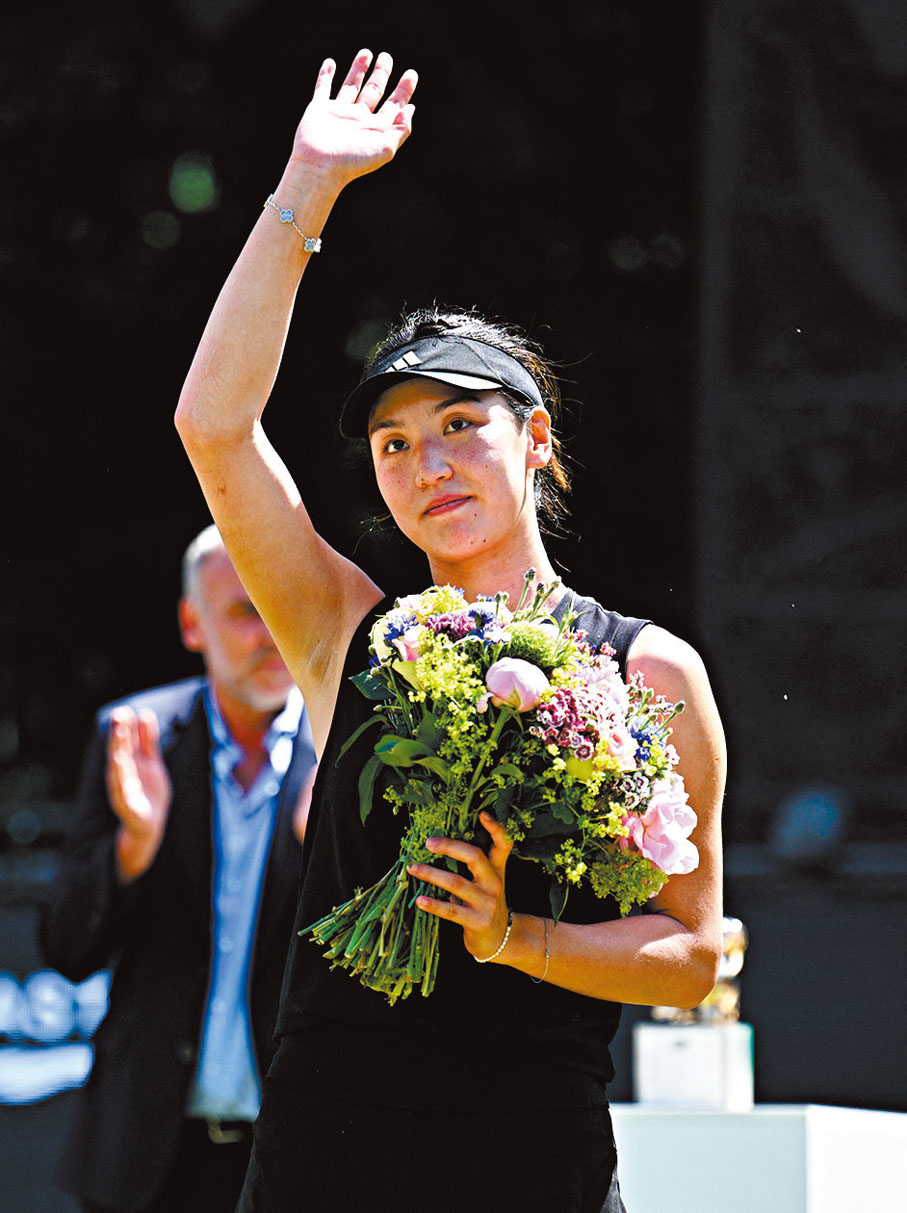 ●王欣瑜在比賽後。  新華社