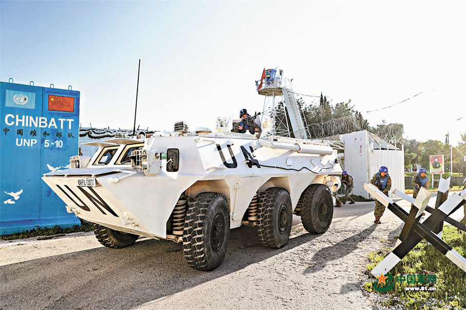 ●中國第22批赴黎巴嫩維和多功能工兵分隊組織開展防衛演練。網上圖片